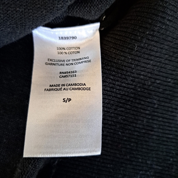 Calvin Klein Jeans V-Neck Sweater Women's Small Black Cotton Knit Top NWT - Picture 8 of 10